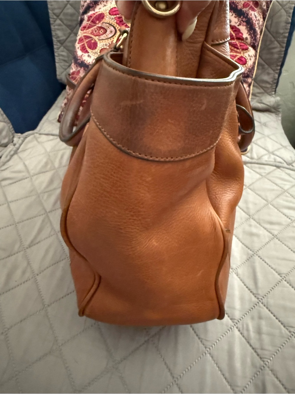 Prada Tan Leather Tote with Gold Hardware - Picture 6 of 16